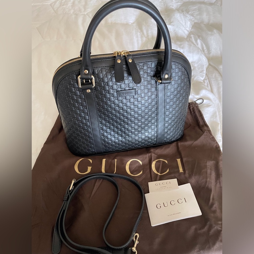 Medium Microguccissima Dome Convertible Handle Bag